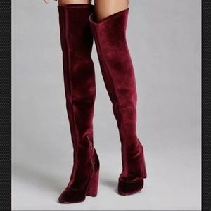 Lust For Life Burgundy Thigh High Boots